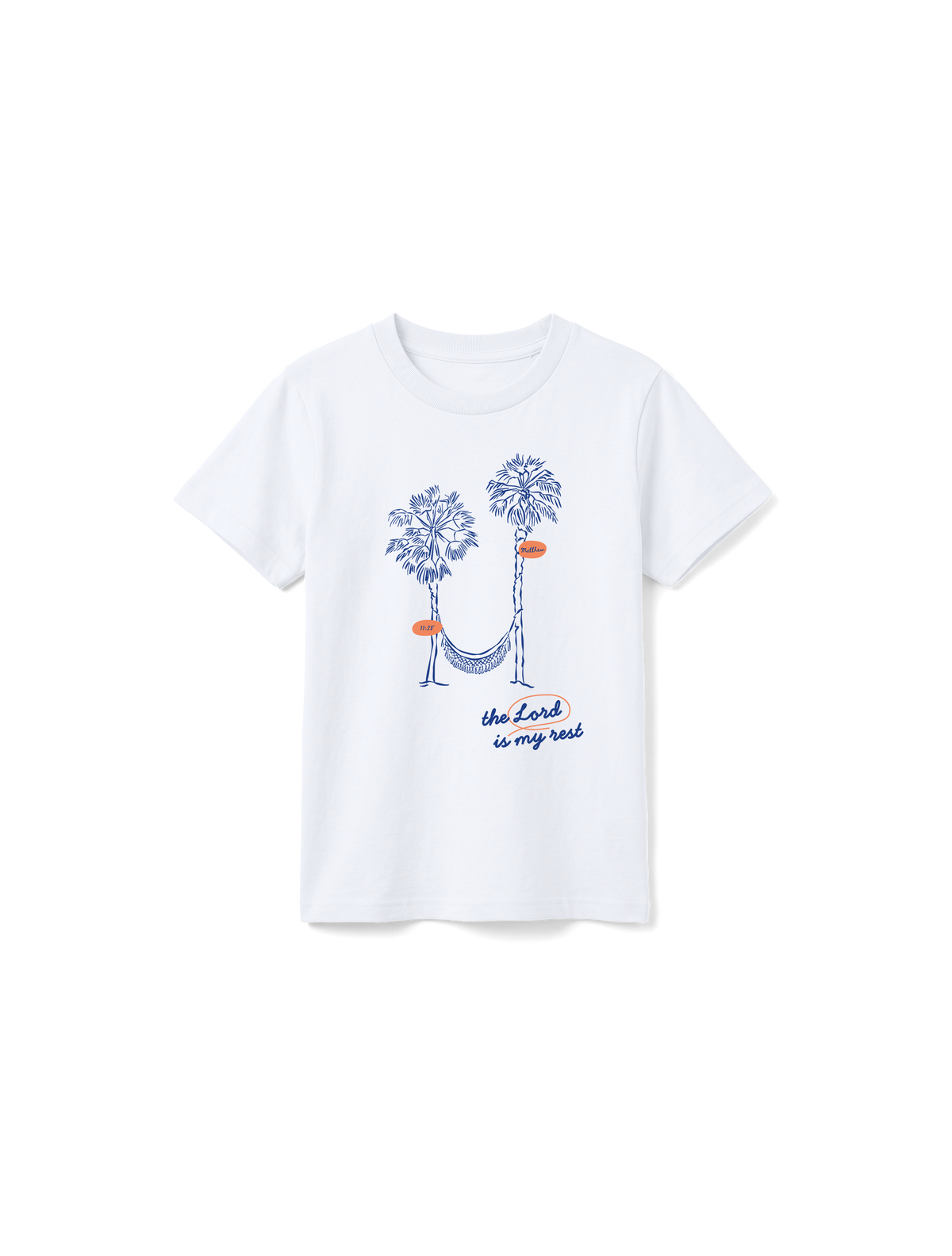 KIDS REGULAR FIT T-SHIRT THE LORD IS MY REST - white-front.png - 1